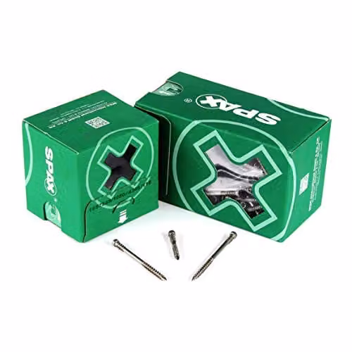 Tornillo para terrazas Spax de acero inoxidable A2 con punta Torx y rosca, color plata, 200 unidades