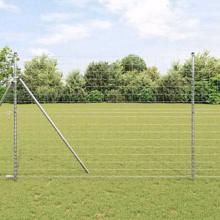 Fijación de suelo Syfax para valla Euro Outdoor redonda en acero galvanizado y plástico, color plateado, para hormigón