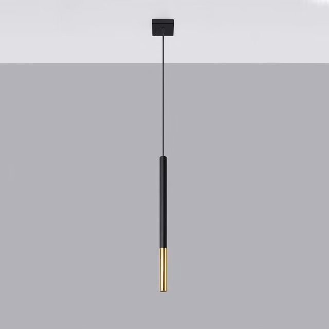 Lámpara colgante de mosaico Sollux Lighting en metal negro y oro con casquillo G9 para 1 luz