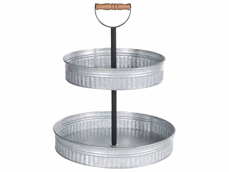 Soporte para tartas de 2 pisos Beliani redondo en color plateado