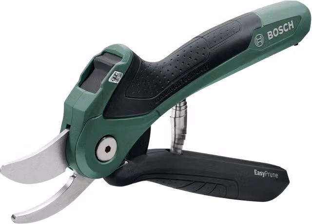 Sécateur recargable Bosch EasyPrune con hojas de acero inoxidable en color verde