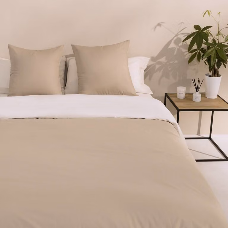 Funda nórdica de algodón orgánico Textura Interiors de 180 hilos en color gris piedra para cama de 150-160 cm