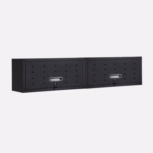 Set de 2 muebles altos de almacenamiento para garaje sweeek en negro mate