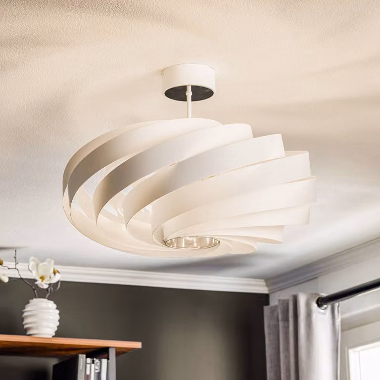 Lámpara de techo Vento de Domiluce en color blanco, diseño moderno de metal y regulable para salón o comedor