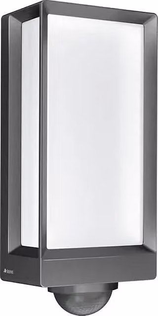 Aplique LED exterior Steinel L 42 SC con sensor de movimiento y Bluetooth, color gris, An/P/Al: 10,5 x 13,1 x 30,6 cm