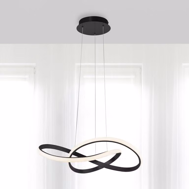 Lámpara colgante LED Maria de JUST LIGHT. GmbH en aluminio negro, atenuable y de estilo moderno para dormitorio o salón