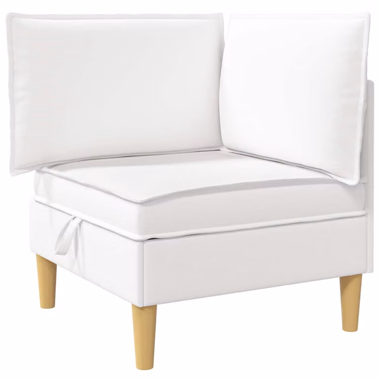 Sofá moderno con almacenamiento de tela vidaXL en blanco y marrón