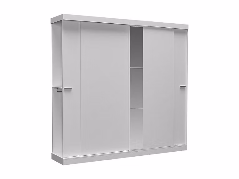 Armario de 2 puertas correderas con espejo ADALRIK en color blanco, An: 231 cm, Al: 173 cm, P: 51,8 cm