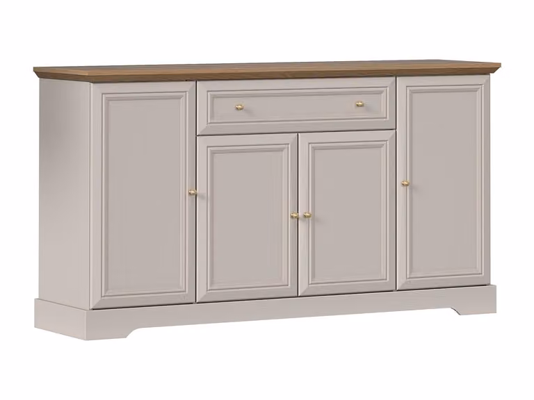 Aparador de estilo clásico con 4 puertas y 1 cajón en color beige de la marca VENTE-UNIQUE An/P/Al: 164.7 x 46.2 x 91.5 cm