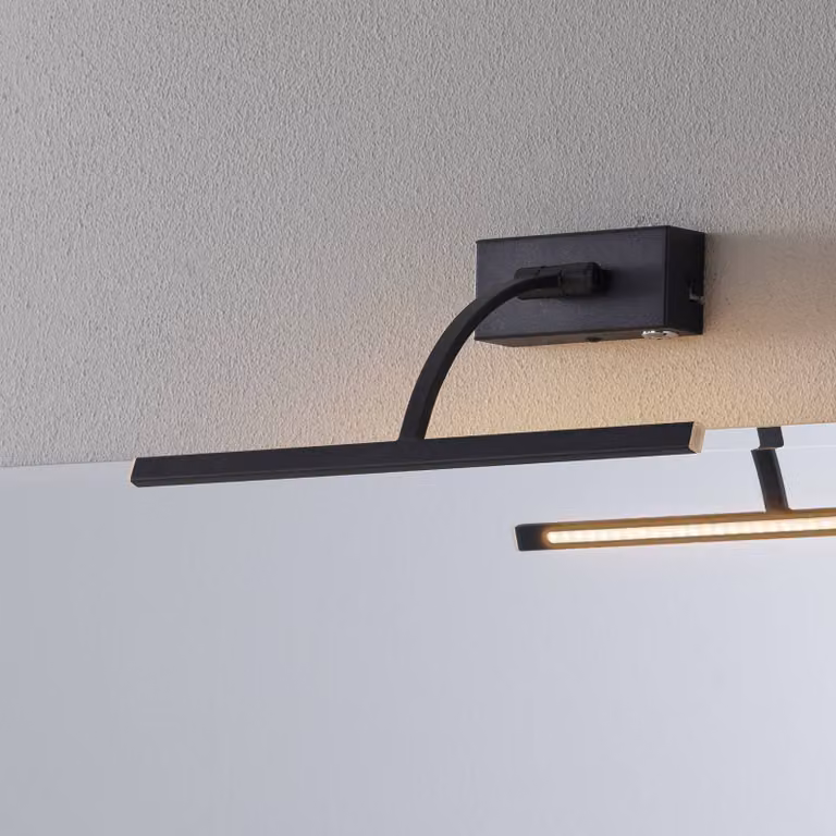 Aplique de pared LED Matisse de Freelight, modelo atenuable en metal negro para salón o comedor