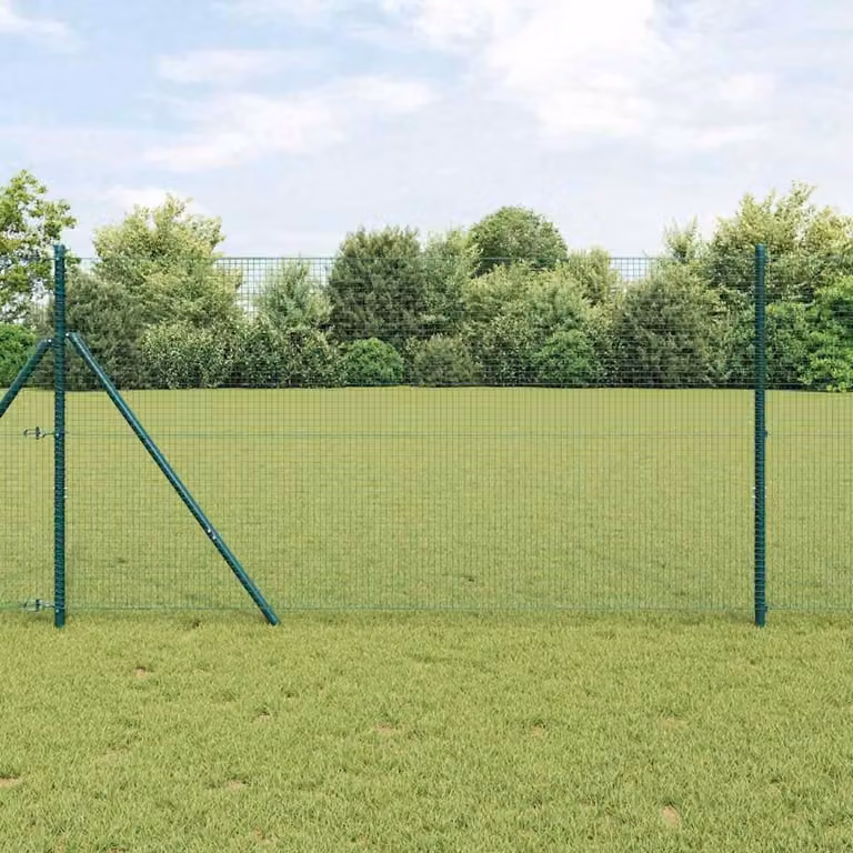 Valla de malla de alambre soldado Syfax en acero con recubrimiento de PVC color verde para fijación al suelo An/P/Al: 25 x 1,4 x 1,9 m