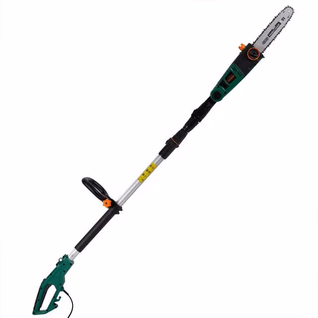 Motosierra eléctrica Gardebruk de 750 W con cadena de aluminio y velocidad de corte de 9 m/s en colores verde, naranja y negro