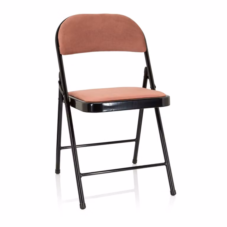 Silla de comedor moderna hjh OFFICE en tela rosa y terciopelo