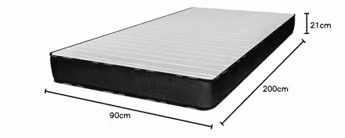 Pack de 2 colchones híbridos Naturalex Titanium de espuma viscoelástica y color azul y blanco, An/P: 90 x 200 cm, Altura: 20 cm