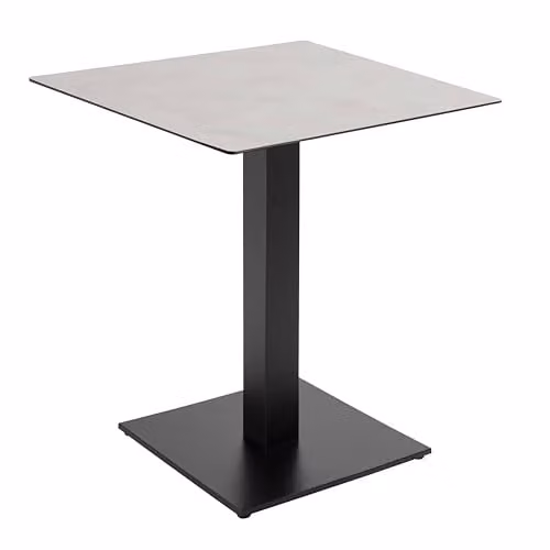 Mesa de comedor Oviala de diseño moderno en color gris con base de metal y acabado mate, An/P/Al: 70 x 70 x 73 cm