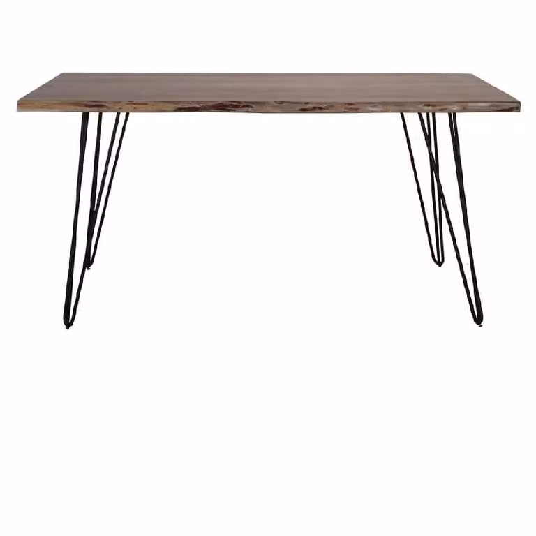 Mesa de comedor rectangular Kolkata de MISTERWILS FURNITURE FOR FREE SOULS en madera de acacia y metal, color marrón y negro, An/P/Al: 180 x 78 x 95 cm