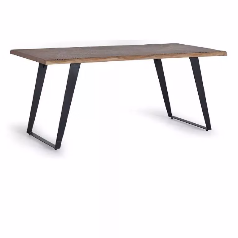 Mesa de comedor rectangular de acacia y metal estilo industrial Decorshopping Muebles An/P/Al: 90 x 76 x 78 cm