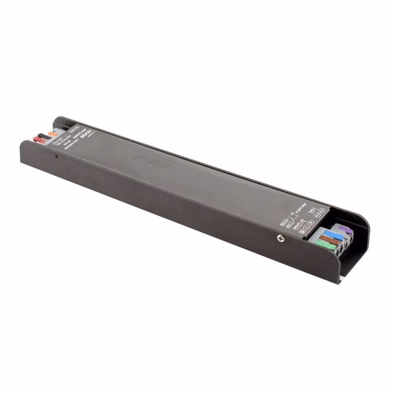 Fuente de alimentación LEDBOX Slim DC48V/200W/4.17A con dimmer 6 en 1 DALI Push PWM 0/1-10V en color negro