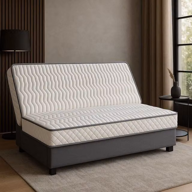 Colchón Firme LITERIE JULIEN para Clic Clac con Alèse de Látex y 5 Zonas de Confort, Reversible y Transpirable, Blanco, Altura: 15 cm, Ancho: 60 cm
