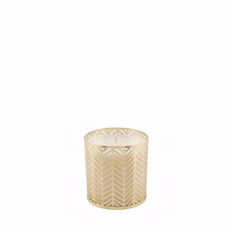 Vela de vainilla Aulica modelo espiga pequeño color dorado An/P/Al: 8 x 7,5 cm