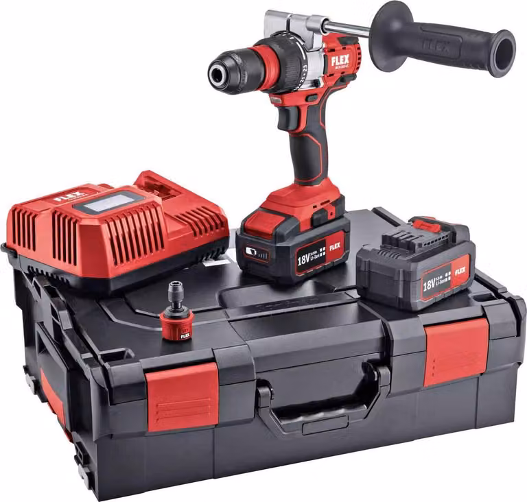 Atornillador inalámbrico Flex DD 2G 18.0-EC de 2 velocidades, 18,0 V, color rojo y multicolor