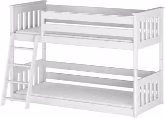 Litera infantil Kevin de Furnlux en madera de pino lacada blanca An/P/Al: 96 x 208 x 130 cm