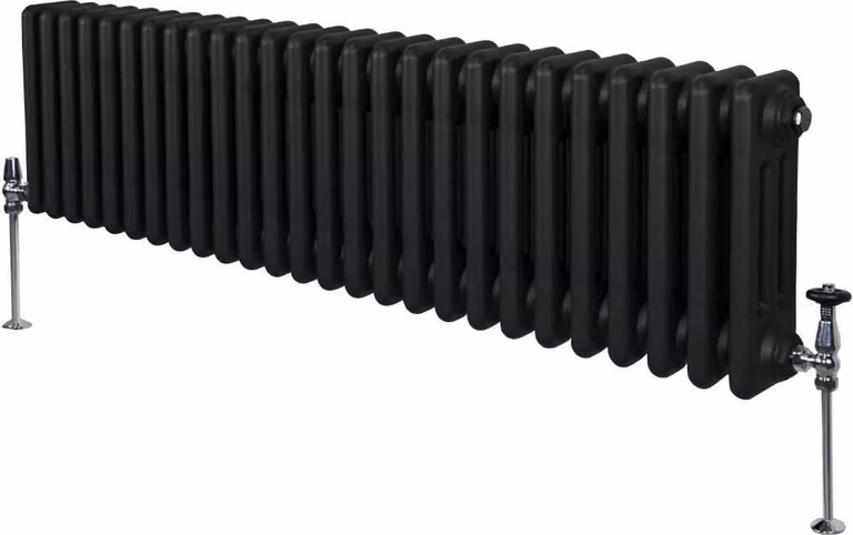 Calentador tradicional de tres columnas Monster Shop en acero color negro An/P/Al: 30 x 119,2 x 30 cm
