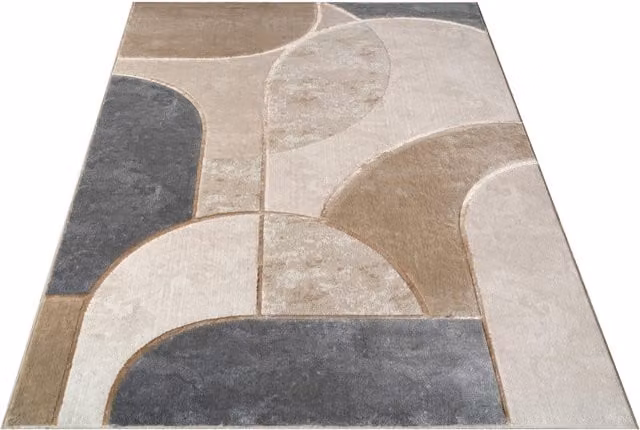 Alfombra Tiana gris de diseño geométrico moderno An/P: 200 x 290 cm