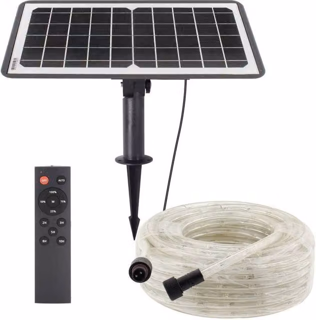 Kit solar de tira LED Neon Flex Ledbox de 20 metros en blanco frío con protección IP65 y fuente de alimentación incluida