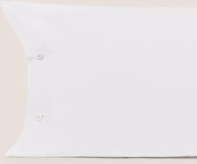 Funda de almohada de satén mako Textura Interiors color blanco, 300 hilos, An/P/Al: 45 x 160 cm