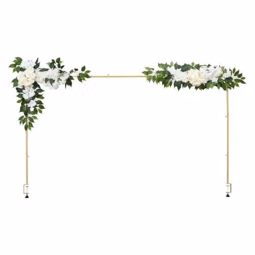 Arco de mesa ajustable VEVOR de metal color dorado para decoración de bodas, fiestas y Navidad, con diseño floral y varilla decorativa, An/P/Al: 71,12 x 33,02 x 106,68 cm a 248,92 x 33,02 x 106,68 cm