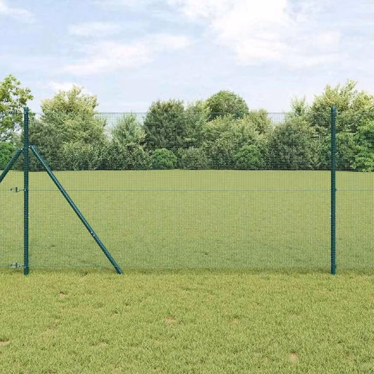 Valla de malla de alambre soldado Syfax en acero con recubrimiento de PVC, color verde, para fijación al suelo, An/Al: 100 x 25 cm, Altura: 61 cm