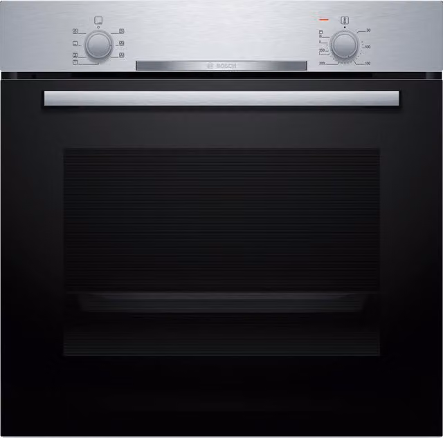 Horno multifunción Bosch Serie 2 con sistema Hot Air, color negro y acero inoxidable, capacidad de 71 l, An/P/Al: 60 x 60 x 60 cm