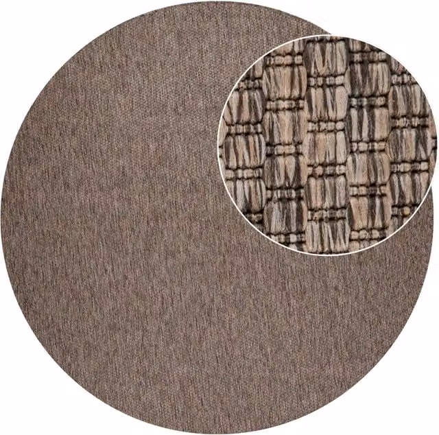 Alfombra Venezia para interior y exterior, color beige, forma redonda, Diámetro: 160 cm