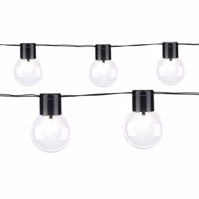 Luces de hadas LED solares Grundig en color negro con luz blanca fría y sensor crepuscular