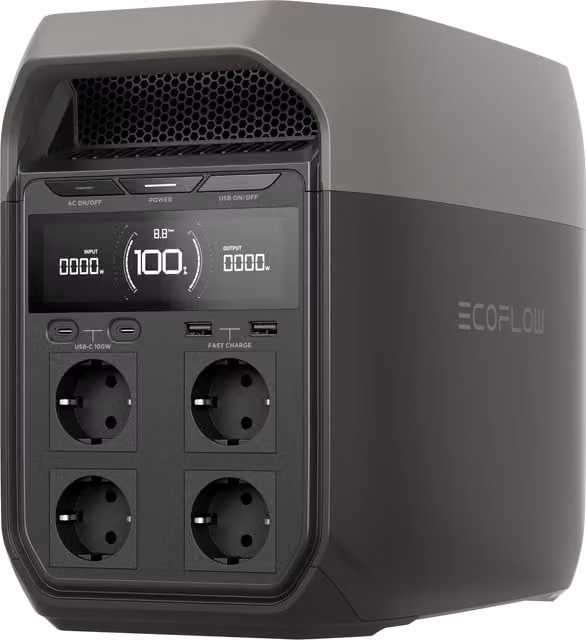 Estación de energía portátil EcoFlow Delta 3 de 1024 Wh en color gris