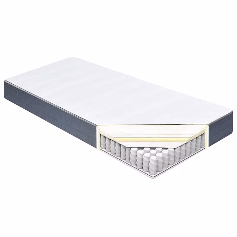 Colchón de cama box spring vidaXL con muelles ensacados, firmeza media H3, color blanco o gris, An/P/Al: 80 x 200 x 20 cm