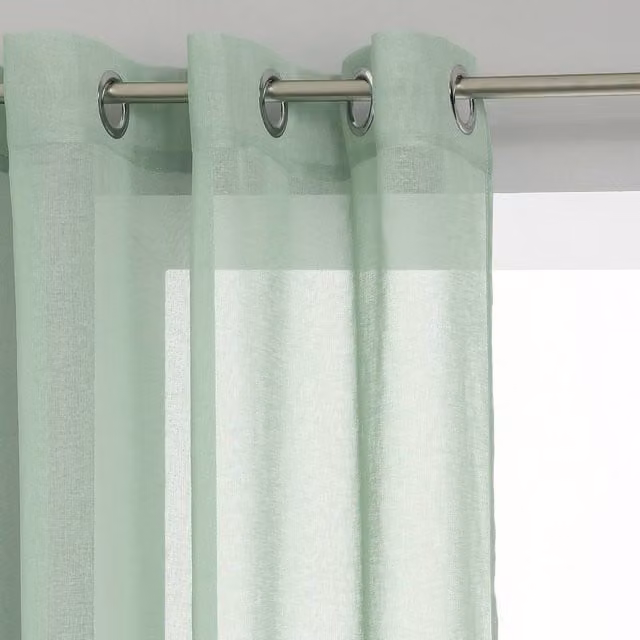 Cortina de gasa Voile Verde de Atmosphera, color verde celadón, An/P/Al: 140 x 240 cm