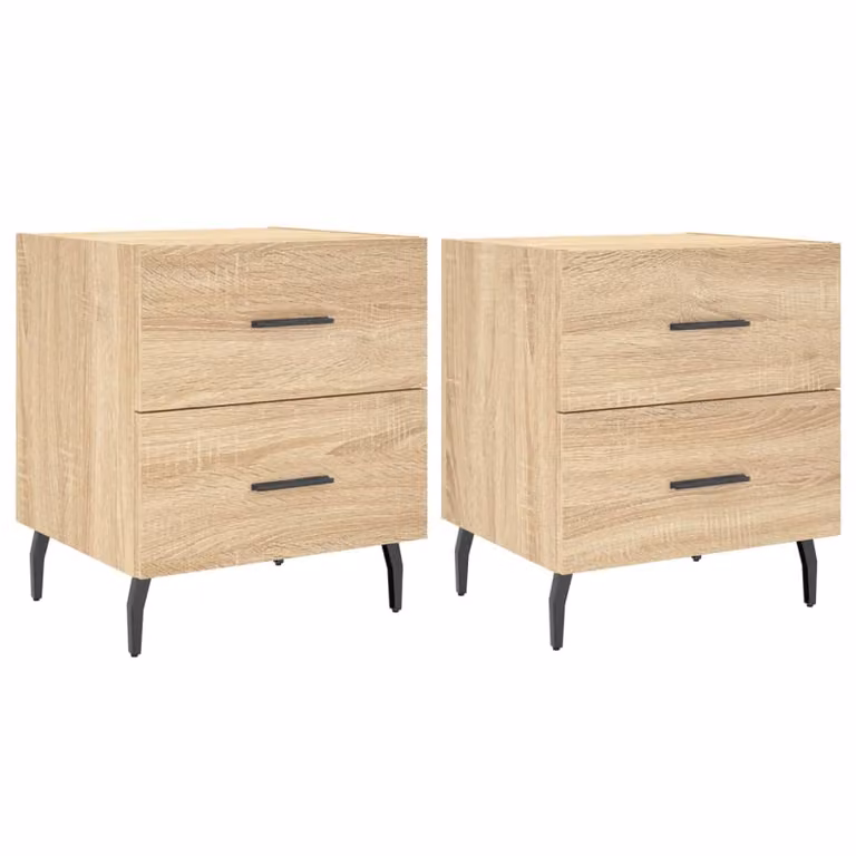 Set de 2 mesitas de noche vidaXL en madera de roble sonoma con estilo moderno para dormitorio, An/P/Al: 40 x 35 x 47,5 cm