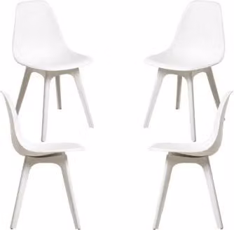 Pack de 4 sillas de comedor Kelen Suprym de estilo escandinavo en color blanco de Regalos Miguel
