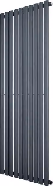 Radiador de columna ovalado simple Monster Shop en acero al carbono color gris antracita de 160 x 60 cm con 1406 W
