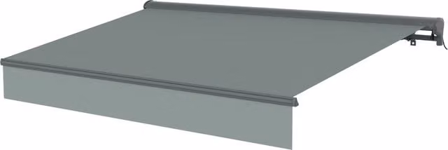 Toldo eléctrico semi cassette Blooma de aluminio y poliéster gris An/P: 4 x 3 m