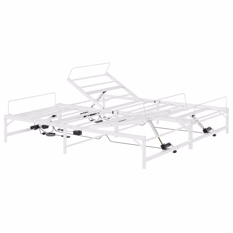 Estructura de cama eléctrica ajustable vidaXL en metal color blanco An/P: 180 x 200 cm