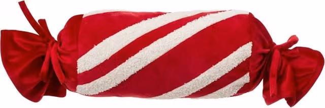 Cojín largo de caramelo con rayas rojas Atmosphera An/P/Al: 30 x 14 cm