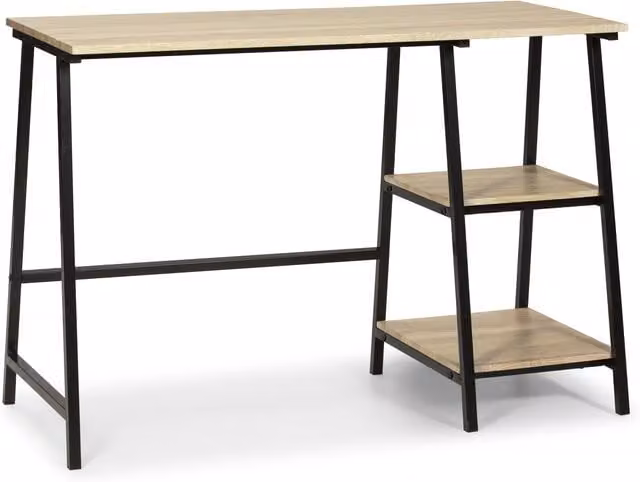 Mesa de escritorio Lisboa negra de estilo industrial para home office, An/P/Al: 105 x 47 x 75 cm