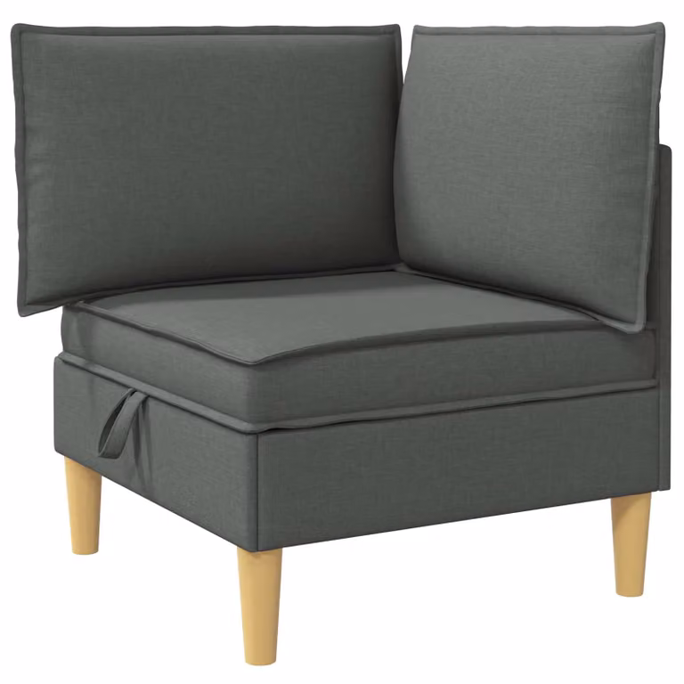 Sofá con almacenamiento vidaXL en tela gris oscuro para salón