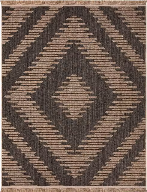 Alfombra Colonia para interior y exterior de estilo rústico en color gris, An: 240 cm, Al: 340 cm