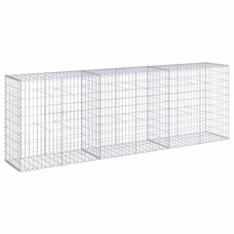 Cesta de gaviones vidaXL de hierro galvanizado color gris, An/P/Al: 300 x 50 x 100 cm