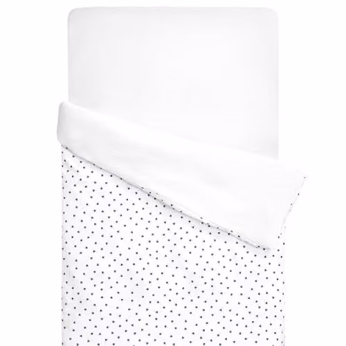 Funda nórdica reversible Sevira Kids para bebé de gasa de algodón con diseño floral en azul, blanco y rojo, An/P: 140 x 100 cm