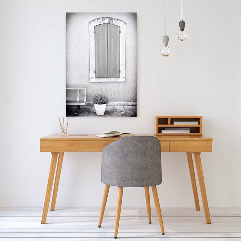 Cuadro Hexoa Mi Provence con impresión sobre lienzo en blanco y negro, An: 90 cm, Al: 60 cm
